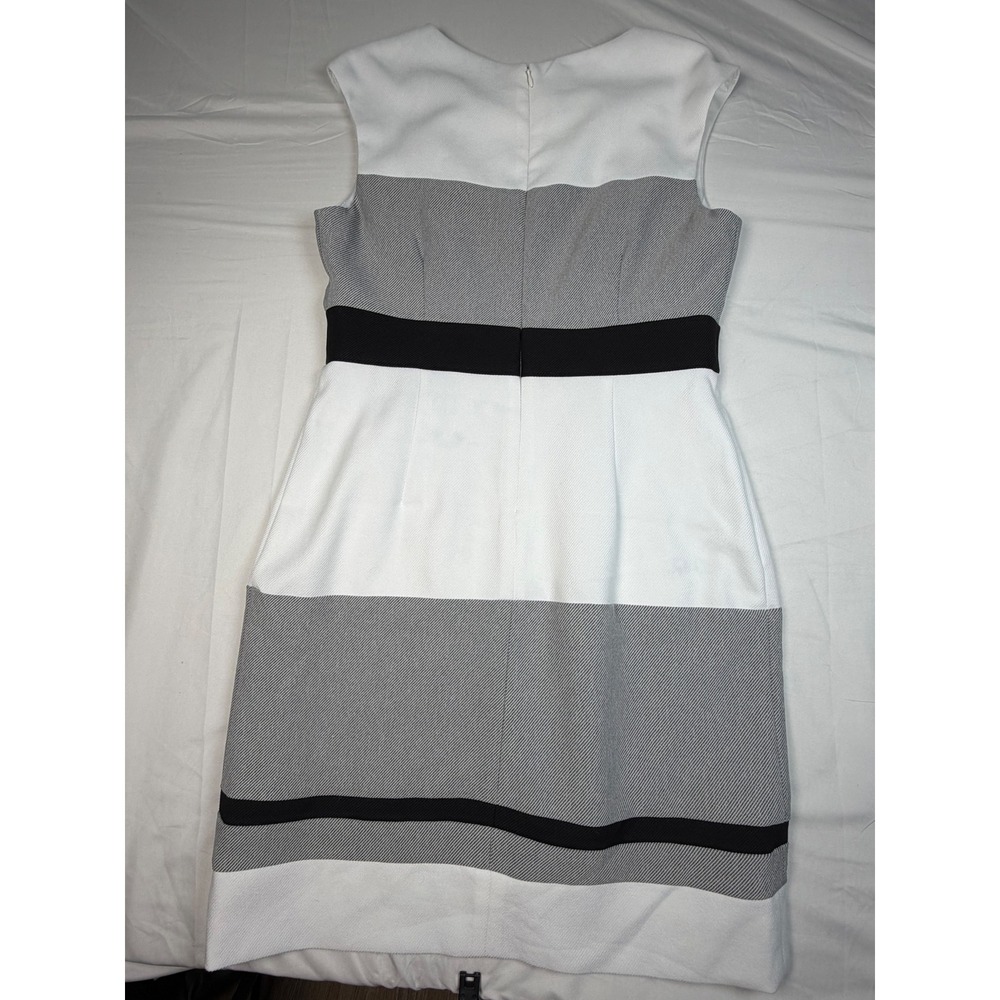 Studio One New York Dress Womens 10 Colorblock Sleeveless Grey White Black